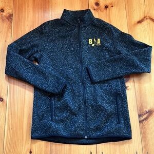 BFA St. Albans Vermont Music Fleece Full Zip Jacket Heather Black Size Large
